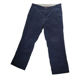 Dockers Mens D3 Classic Corduroy Khaki Pants Blue Straight Fit Flat Front 38x34‎